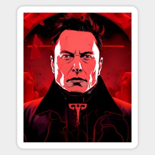 Elon Musk: Evil on a Dark Background Magnet